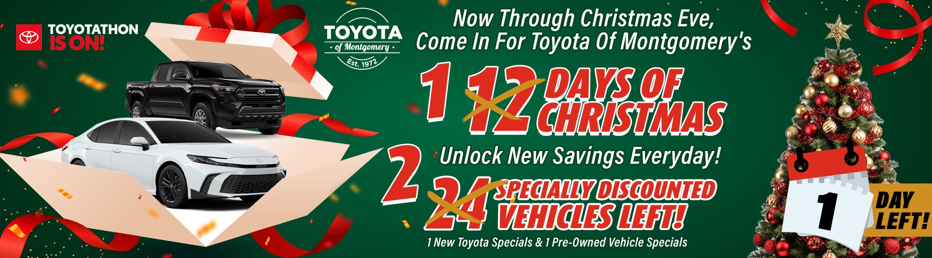 Toyota of Montgomery 12 Days of Christmas Specials!