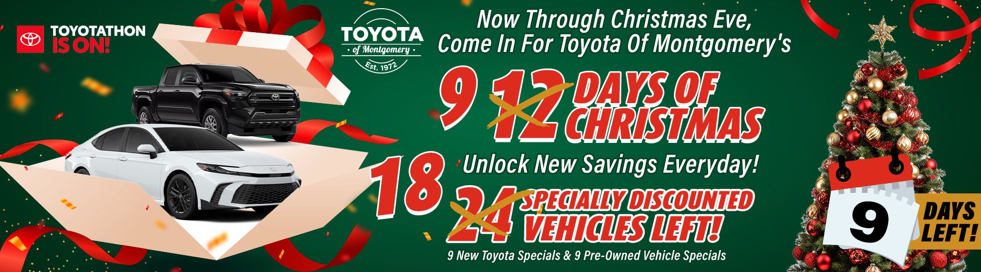 12 Days of Christmas Deals at Toyota of Montgomery!