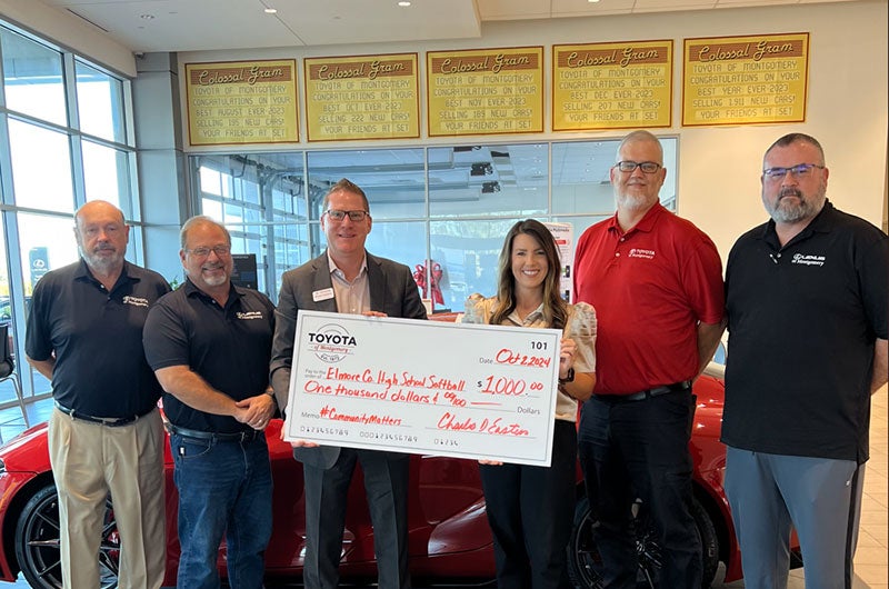Toyota of Montgomery is a sponsor the Elmore County High School Softball Team.